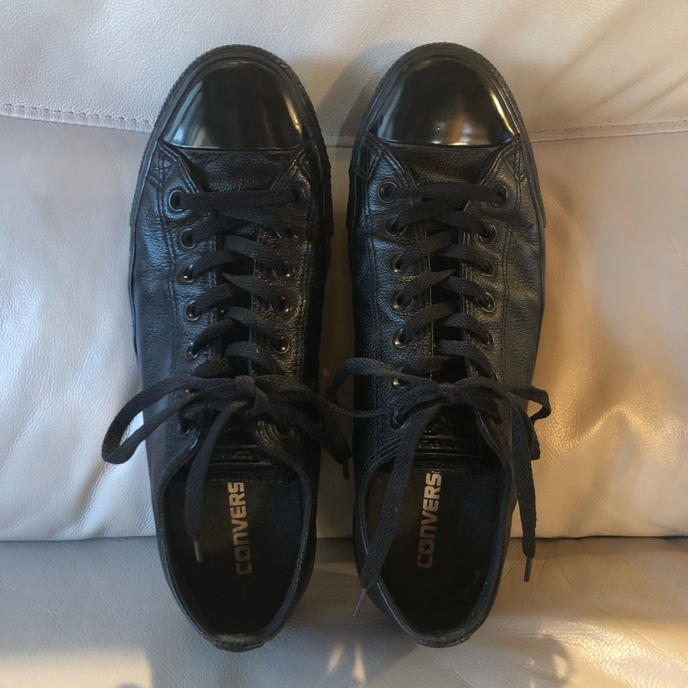 Black Leather Converse - men’s